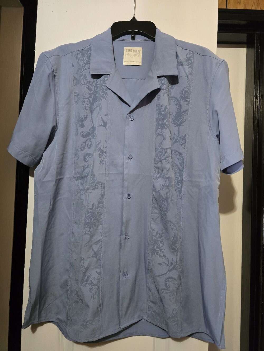 Cabana Fashions Men's Light Blue Short-Sleeve Button Down Shirt - Large